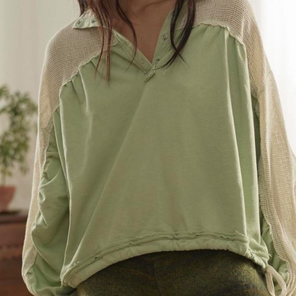 light green mesh pullover